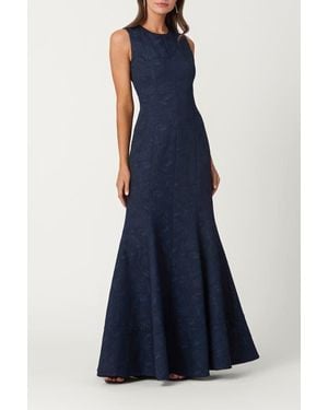 Shoshanna Midnight Paisley Jacquard Wilson Dress - Blue