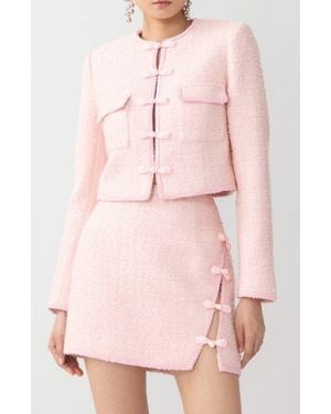 SAU LEE Abbie Metallic Tweed Jacket - Pink