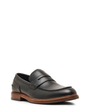Steve Madden Eastin Leather Penny Loafer - Black