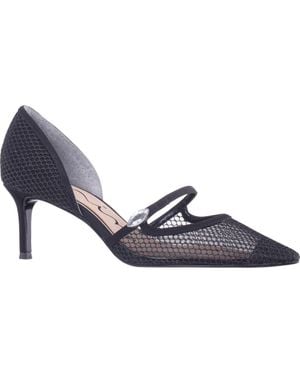 Nina Nashly Pointed Toe Cap Toe Mary Jane Pump - Blue