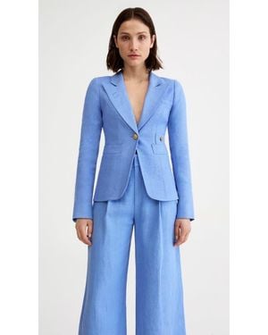 Smythe Linen Classic Duchess Blazer - Blue