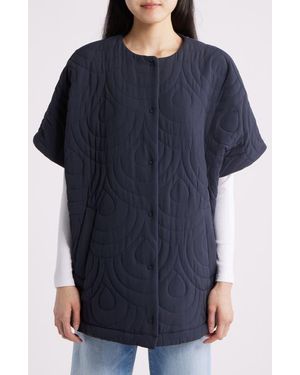 Ilse Jacobsen Blossom Short Sleeve Quilted Cape - Blue