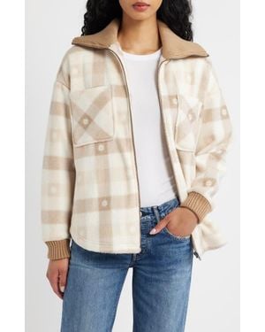 Thread & Supply Plaid Fleece Jacket - Natural