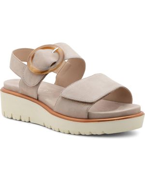 Ara Bridgeport Slingback Platform Wedge Sandal - Metallic