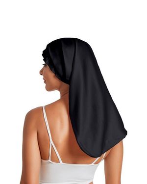SILKSILKY Elegant Long Pure Silk Bonnet - White