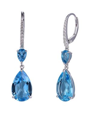 Kahn High Jewelry Topaz Earrings With Diamonds - Blue