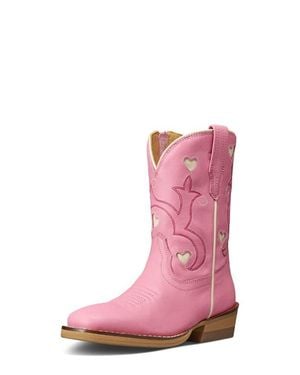 Tecovas Kids' The Annie Hearts Western Boot - Pink