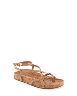 Aerosoles Leera Ankle Strap Flat Sandal - Brown