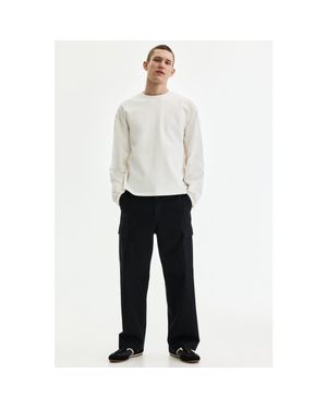 H&M Relaxed Fit Cotton Cargo Pants - White