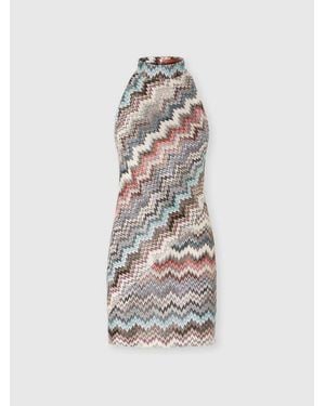Missoni Mini Dress With Halter Neckline And Raschel Detailing - White