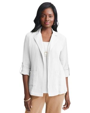 Jessica London Gauze Blazer - White