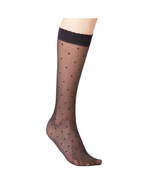 FALKE Polka Dot Mesh Knee Socks - Brown