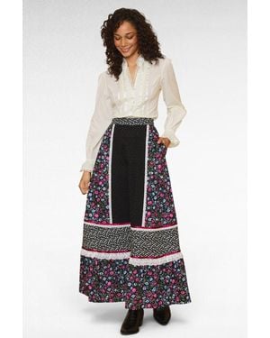 ModCloth Melissa Vintage Style Cotton Maxi Skirt, X Gunne Sax - White