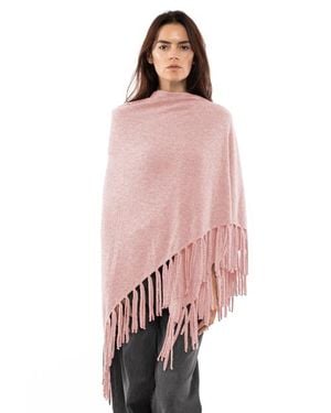 Monticelli Cashmere Pure Cashmere Fringe Wrap - Pink