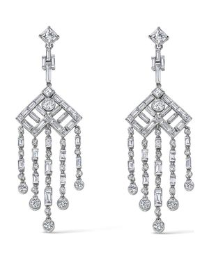 Mindi Mond Diamond Chandelier Drop Earrings - Metallic