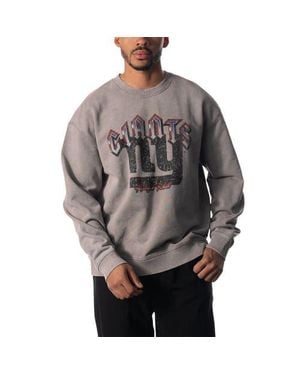 The Wild Collective New York Giants Distressed Pullover Sweatshirt - Gray