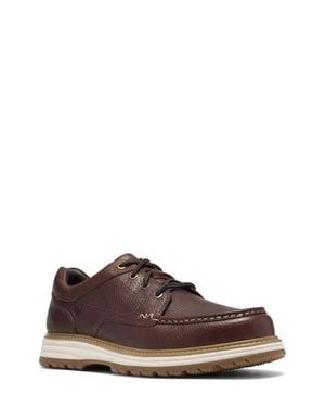 Clarks Melbury Lace Leather Moc Toe Derby - Brown