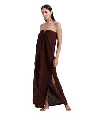 Luma Gottex La Mar U Wire Midi Dress Cover-Up - Brown