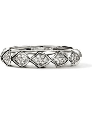 John Hardy Naga Sterling & Diamond Band Ring - Metallic