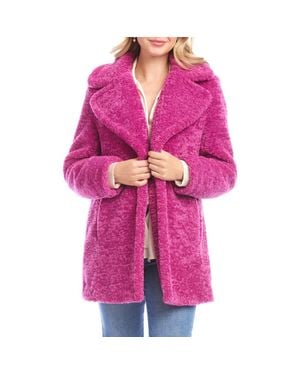 Karen Kane Faux Shearling Coat - Pink