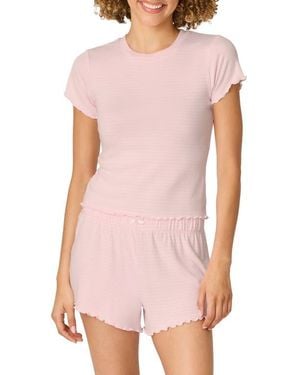 Pj Salvage Pretty Stripes Short Sleeve Sleep Top - Pink
