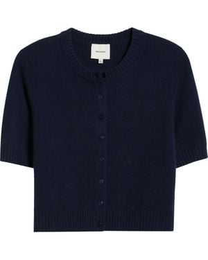 Reformation Cashmere & Wool Crop Cardigan - Blue