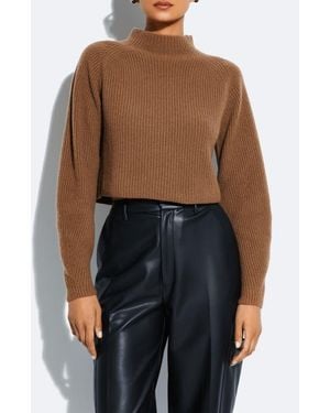 LAPOINTE Airy Cashmere Silk Cropped Raglan Sweater - Blue