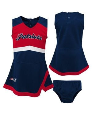 Outerstuff Girls Toddler New England Patriots Cheer Captain Dress With Bloomers - Blue