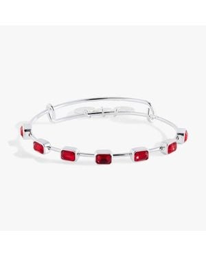 ALEX AND ANI July Birthstone Emerald Cut Bangle - Red