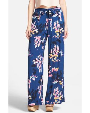 Astr Astr Print Wide Leg Pants - Blue