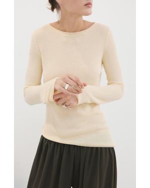 Mango Asymmetric Rib Sweater - Natural