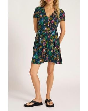 Matty M Floral Print Wrap Dress - Green