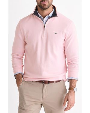 Vineyard Vines Saltwater Quater Zip Pullover - Pink