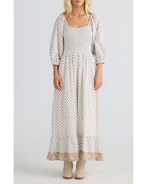 Talisman the Label Emelina Smocked Maxi Dress - Multicolor