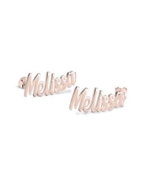Melanie Marie Personalized Name Stud Earrings - Pink