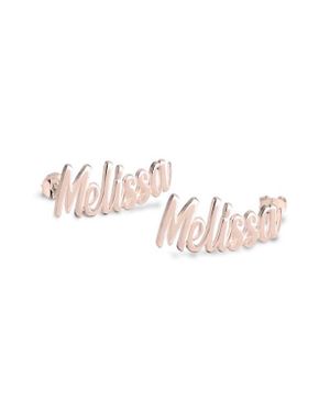 Melanie Marie Personalized Name Stud Earrings - Pink