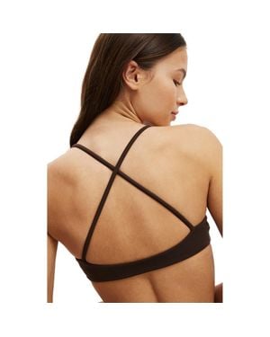 Cotton On Active Ultra Soft Minimal Strappy Crop - Brown
