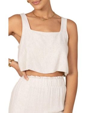 Petal & Pup Eleanor Linen Crop Tank - White