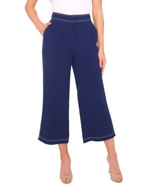 Halogen® Contrast Stitch Crop Straight Leg Pants - Blue