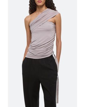Helmut Lang Wind Convertible Asymmetric Cutout Jersey Top - Black