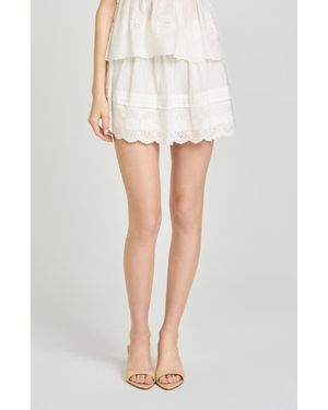 Wayf X Hannah Lovey Porter Goldie Embroidered Detail Cotton Miniskirt (Nordstrom Exclusive) - White