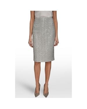 Donna Karan Sequin Pencil Skirt - Gray