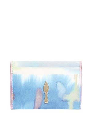 Christian Louboutin Bettina Tie Dye Patent Leather Card Holder - Blue