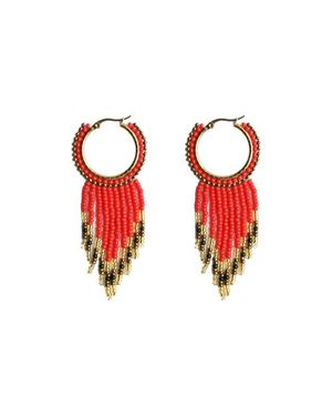 Fosterie Fire Fringe Embera Earrings - Red
