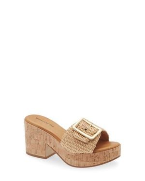 Chocolat Blu Gani Platform Slide Sandal - Natural