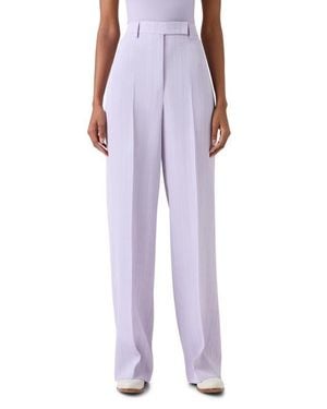 Akris Forest Melangé Straight Leg Pants - Purple