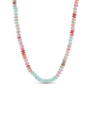 Sheryl Lowe Multi Color Light Opal Knotted Necklace - Blue