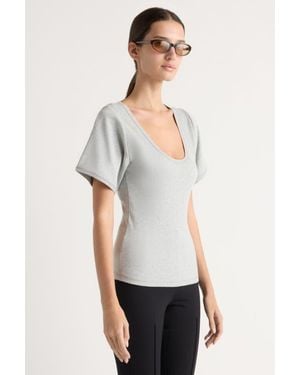 MODERN CITIZEN Renee Sculpted Scoop-Neck Tee - White
