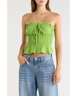 PacSun Paige Smocked Crop Top - Green