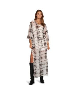 Belle & Bloom Heart On Fire Snake Print Kaftan - Brown